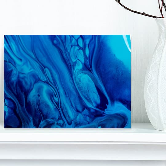 Designart - Dark Blue Abstract Acrylic Paint Mix